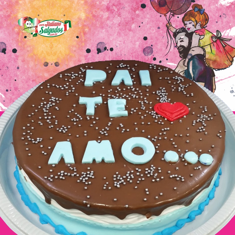 Torta Bolo Dia dos Pais - Dica de Presente Festa aniversário Goiânia Italiano Salgados
